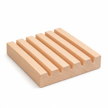 Charger l'image dans la galerie, Présentoir à bagues en bois naturel avec 5 rainures en V
