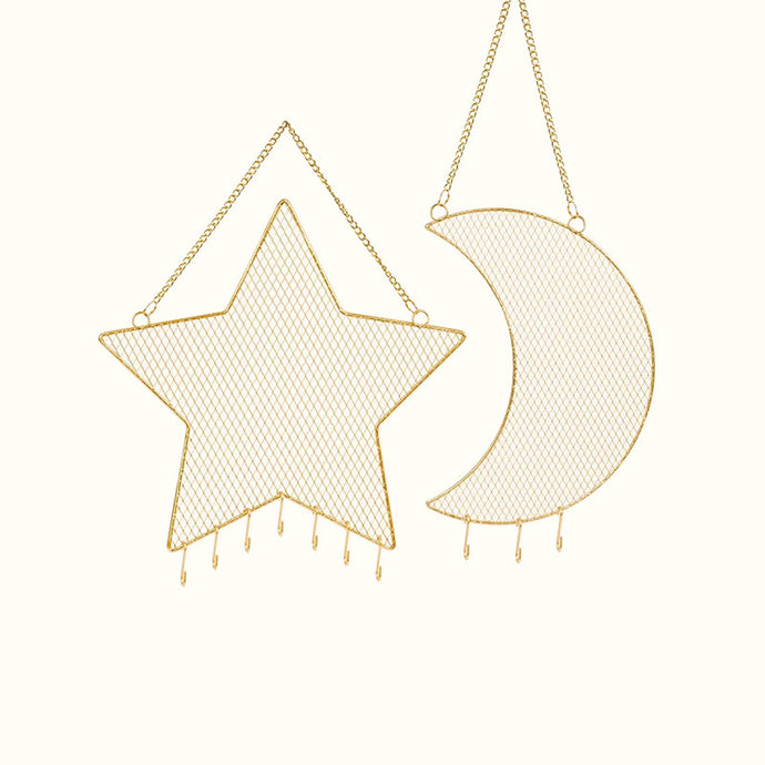 Présentoir bijoux mural lune et étoile • Coups de coeur •