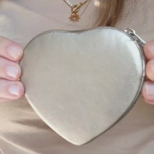 Trousse de voyage pour bijoux en forme de cœur