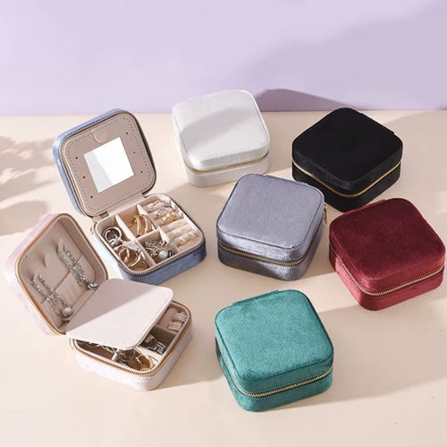 Trousses de rangement pour bijoux en velours doux