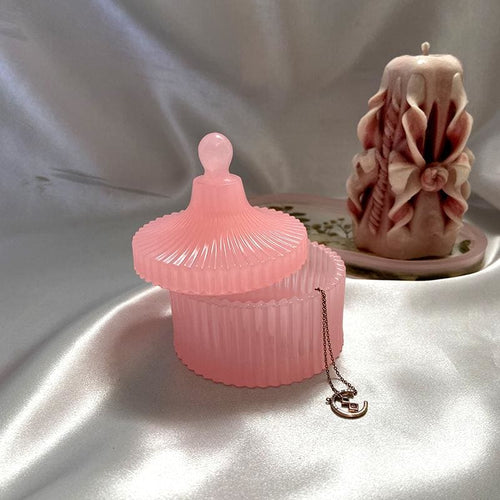 Boîte à bijoux chapiteau rose transparent en résine • Résine