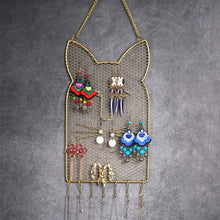 Charger l&#39;image dans la galerie, Porte bijoux mural design chat en métal • Métal
