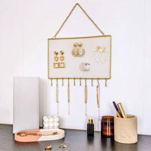 Charger l'image dans la galerie, porte-bijoux mural doré déco chambre coiffeuse

