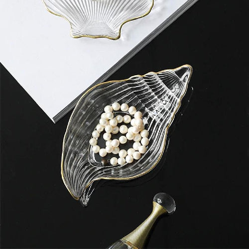 Vide poches coquillage transparent • Verre